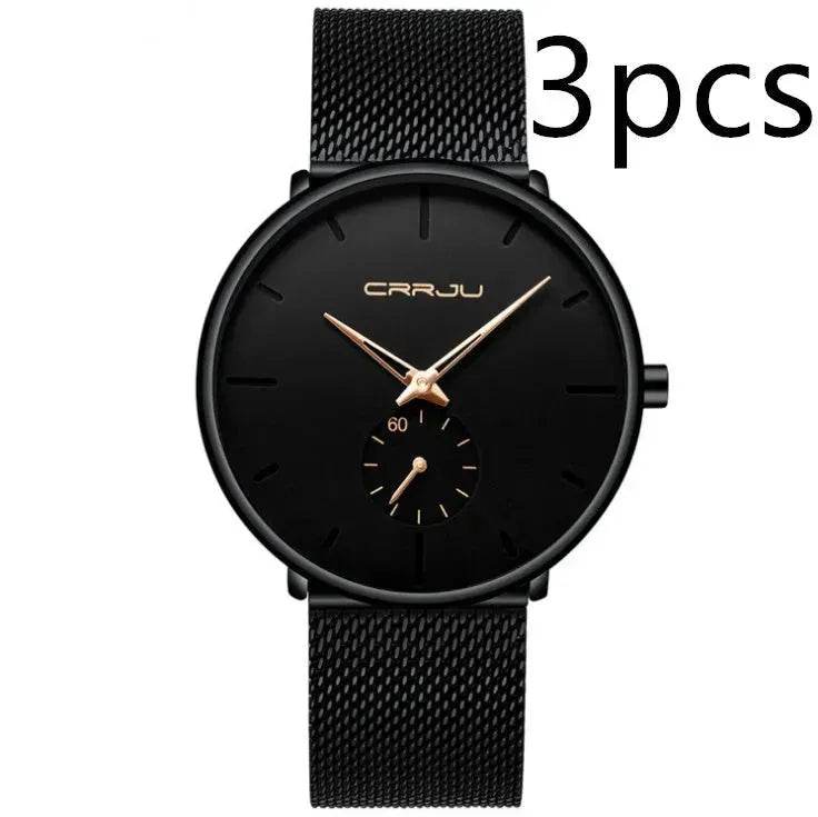 Simple ultra-thin watch round mesh belt watch