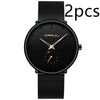Simple ultra-thin watch round mesh belt watch
