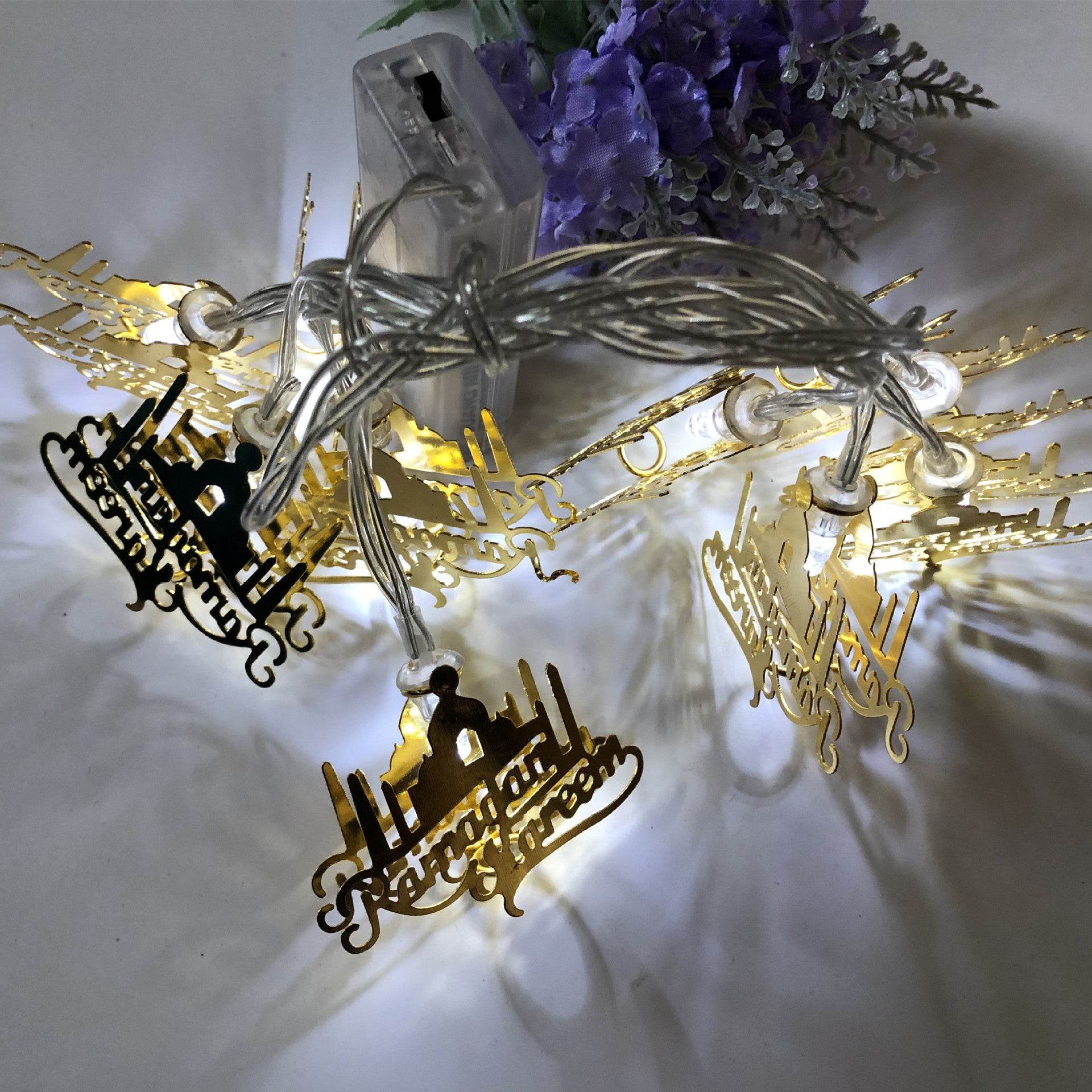 New Muslim Ramadan Iron LED Letters Eid Mubarak string Light