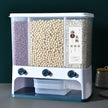 Wall-Mounted Grain Storage Box – Clear Plastic Rice & Cereal Container with Press Funnel