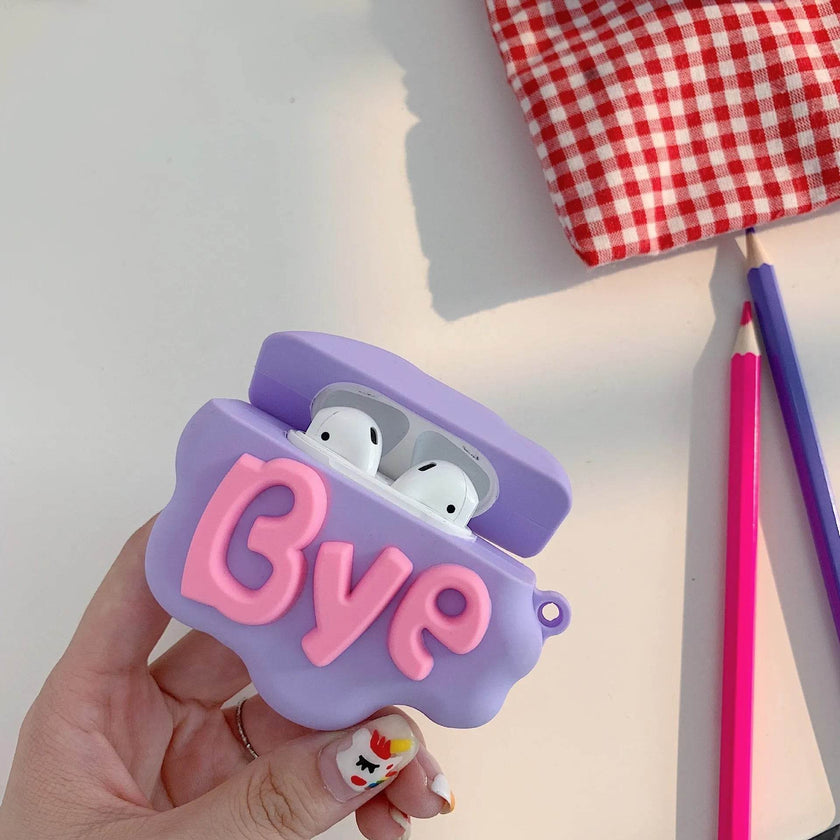 Cute Cartoon Lettered Airpod Earphone Silicone Protective Case