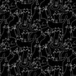 Cosmo Cats - Outline Cats Black/White