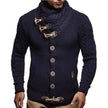 Knitted Jacket With High Collar Buttons Sweater for Men