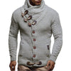 Knitted Jacket With High Collar Buttons Sweater for Men