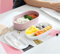 Portable Nordic Style Student Bento Lunch Box with Cutlery