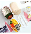 Portable Nordic Style Student Bento Lunch Box with Cutlery