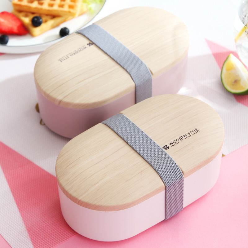 Portable Nordic Style Student Bento Lunch Box with Cutlery