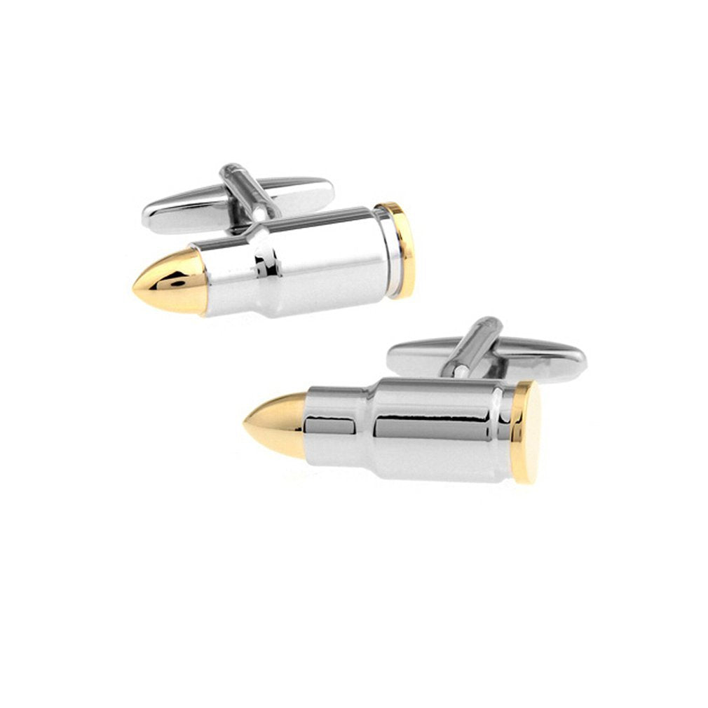 Men's Bullet Style Cufflinks – Alloy Silver Formal Shirt Cufflinks | Canada & USA