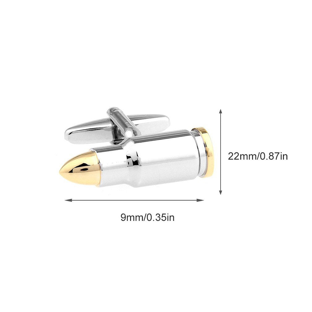 Men's Bullet Style Cufflinks – Alloy Silver Formal Shirt Cufflinks | Canada & USA