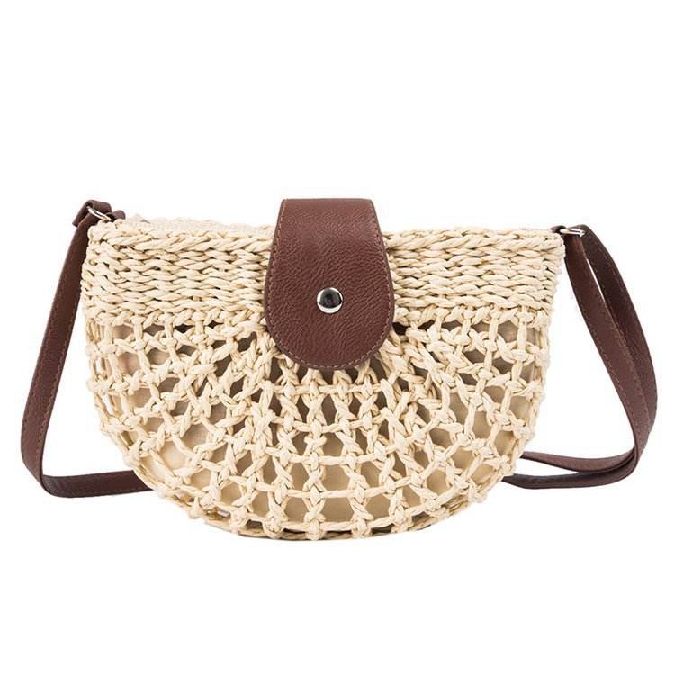 One-Shoulder Saddle Bag Fashion Messenger Straw weave Summer Bag
