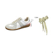 Women's Korean Suede Lace-Up Sneakers – White Leather Heightening Shoes