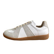 Women's Korean Suede Lace-Up Sneakers – White Leather Heightening Shoes