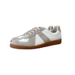 Women's Korean Suede Lace-Up Sneakers – White Leather Heightening Shoes