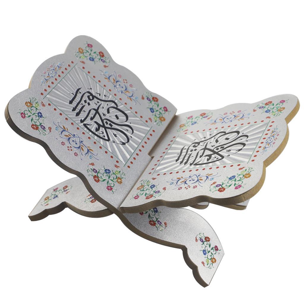 Wooden Eid Mubarak Al-Fitr Bible Book Holder