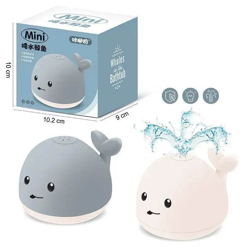 Baby Cute LED Light spray water whale bath toy