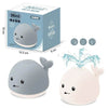 Baby Cute LED Light spray water whale bath toy