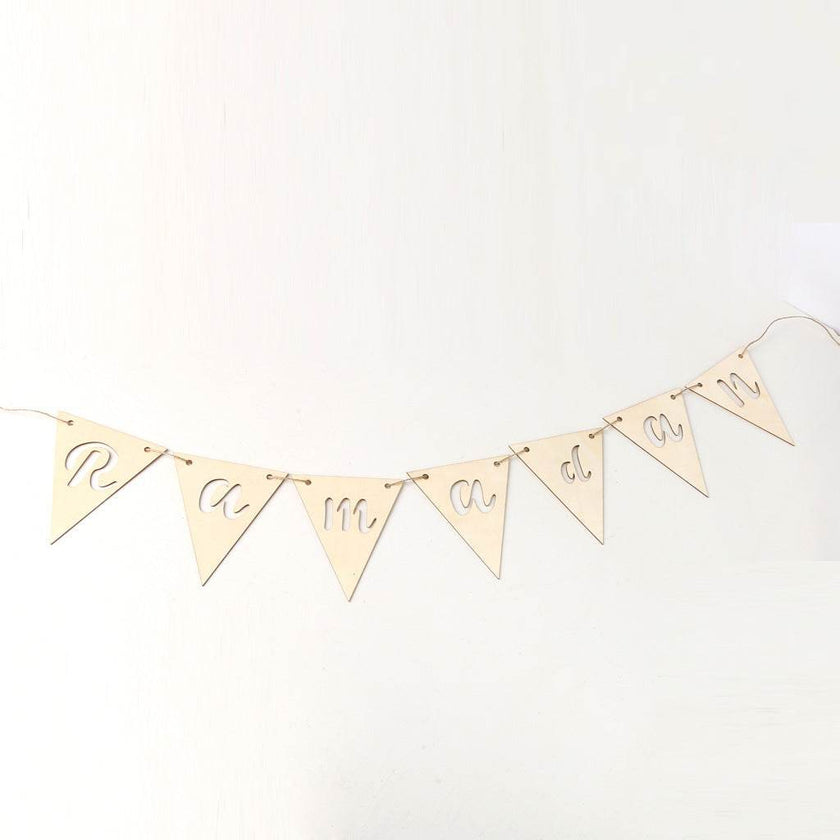 Wooden Crafts Hanging Pendants Eid Mubarak Home Ramadan Decorations