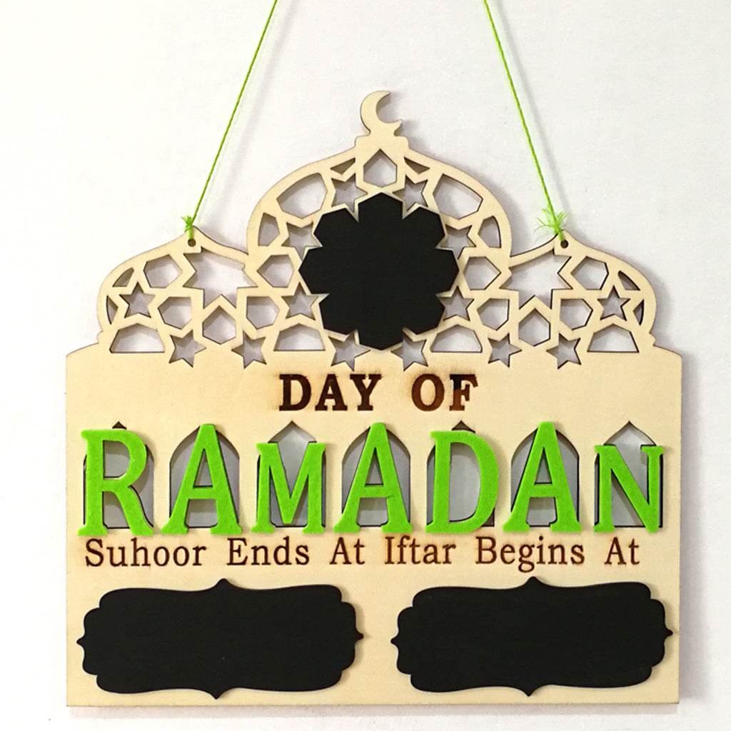 Eid Mubarak Home Decoration Wooden Calendar Listing Ramadan Decor Plaques