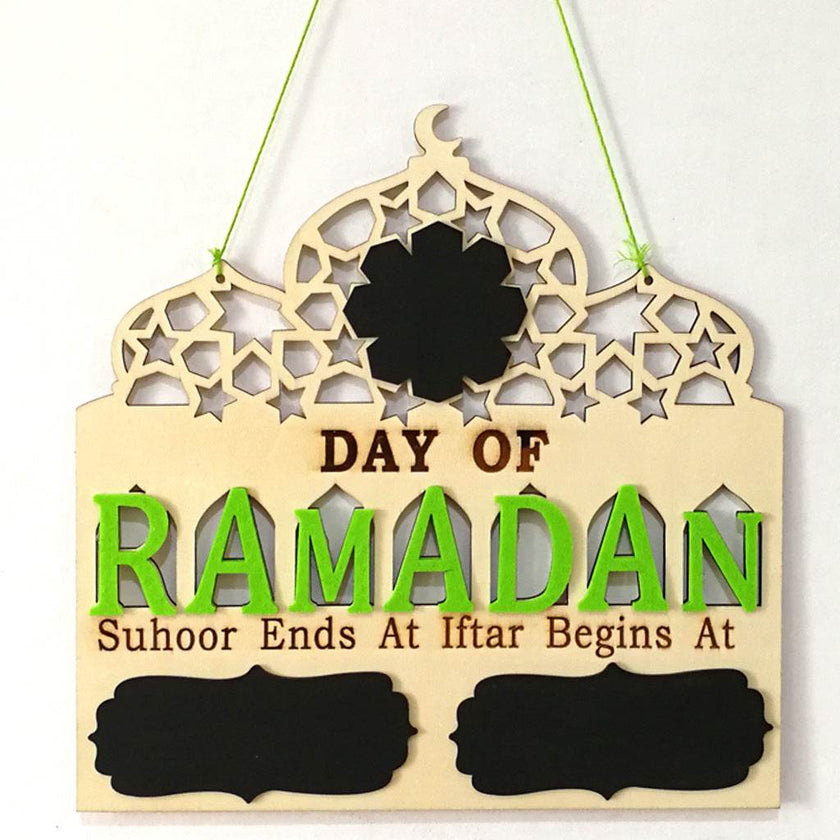Eid Mubarak Home Decoration Wooden Calendar Listing Ramadan Decor Plaques