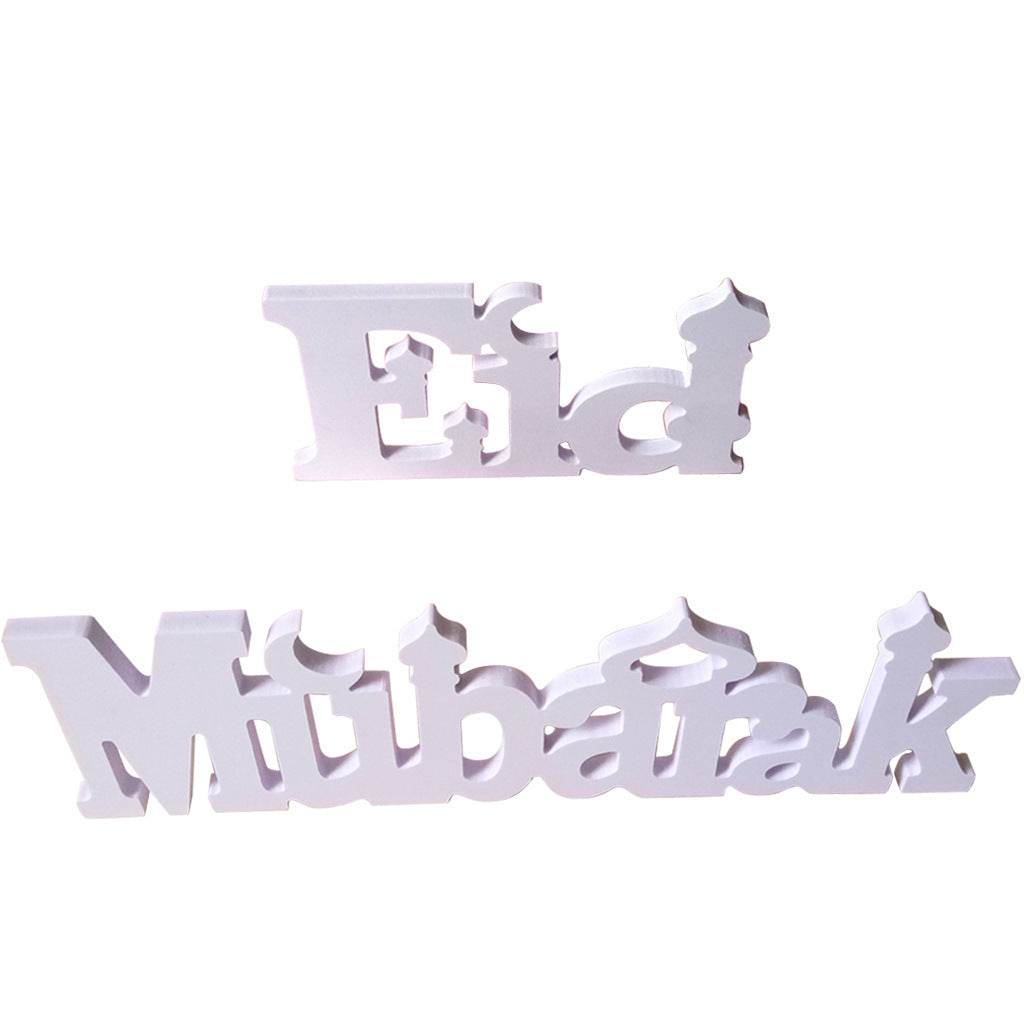 Wood Plastic Letter Ramadan Table Home  Decoration Crafts Eid Mubarak plaques
