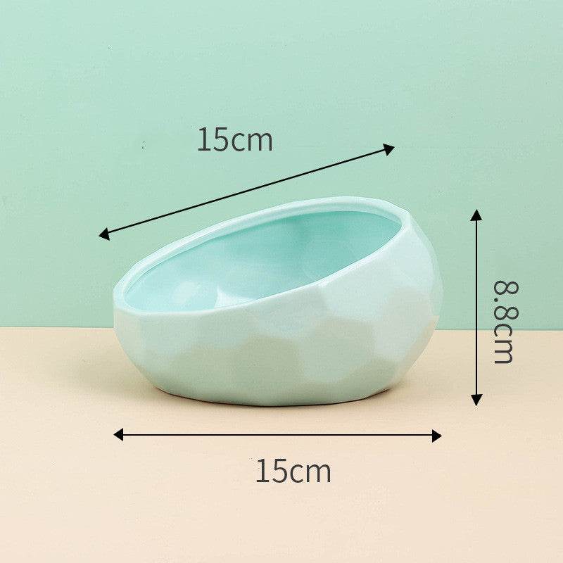 Ceramic Cat Bowl with Angled Mouth – Single & Set Options