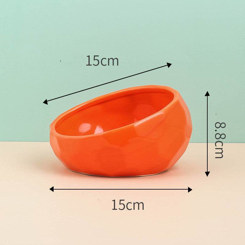 Ceramic Cat Bowl with Angled Mouth – Single & Set Options