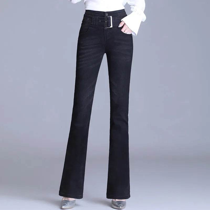 Korean Style Bootcut High-Waisted High Cotton Casual Jeans
