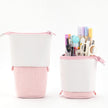 Corduroy Retractable Pencil Case – Cute Round Pouch in 5 Colours (1PC or 2PCS)