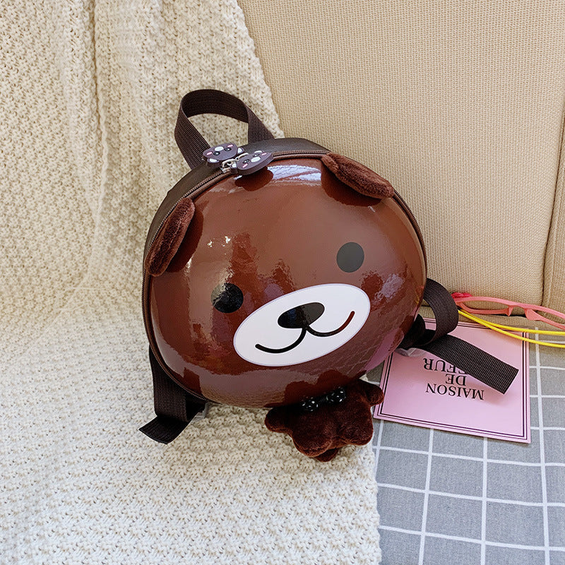 Cartoon Animal 3D Eggshell Kids Backpack – Cute School Bag for Children (Green, Orange, Pink & More)