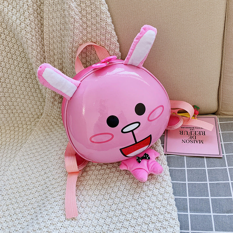 Cartoon Animal 3D Eggshell Kids Backpack – Cute School Bag for Children (Green, Orange, Pink & More)