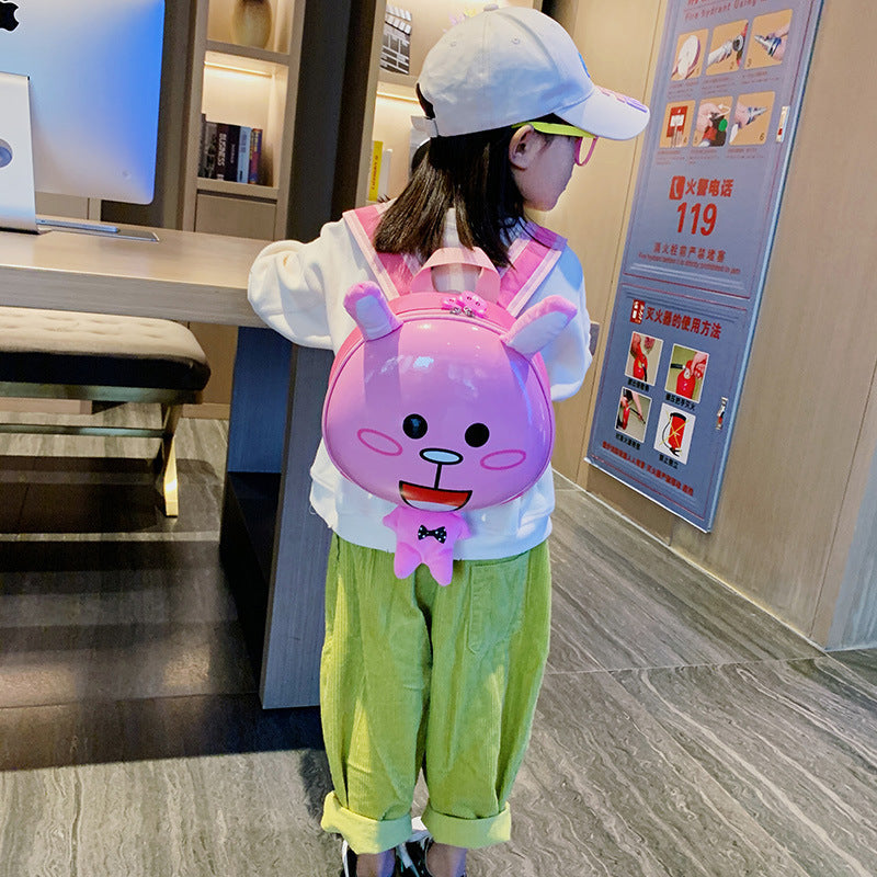Cartoon Animal 3D Eggshell Kids Backpack – Cute School Bag for Children (Green, Orange, Pink & More)