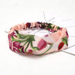 Flower Satin Elastic Cross Headband for women