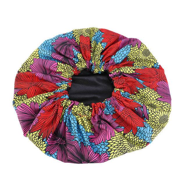 Pattern Satin Linned Bounce Hair Bonnet