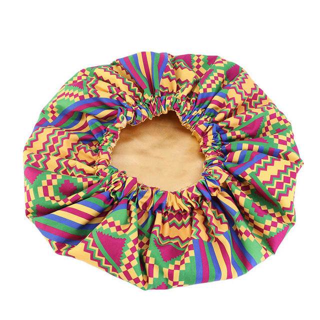 Pattern Satin Linned Bounce Hair Bonnet