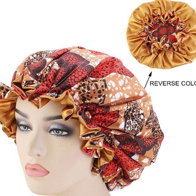Bounce Curly Hair  Bonnet Women Night Sleep Cap