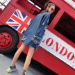 Fashion Loose Mid length Long Sleeved Denim Jacket Women