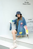 New Korean Style Heavy Industry Denim Jacket Women