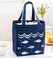 Insulated Lunch Bag – Thermal Storage Bag for Picnic, Work & Travel (Blue & Grey)