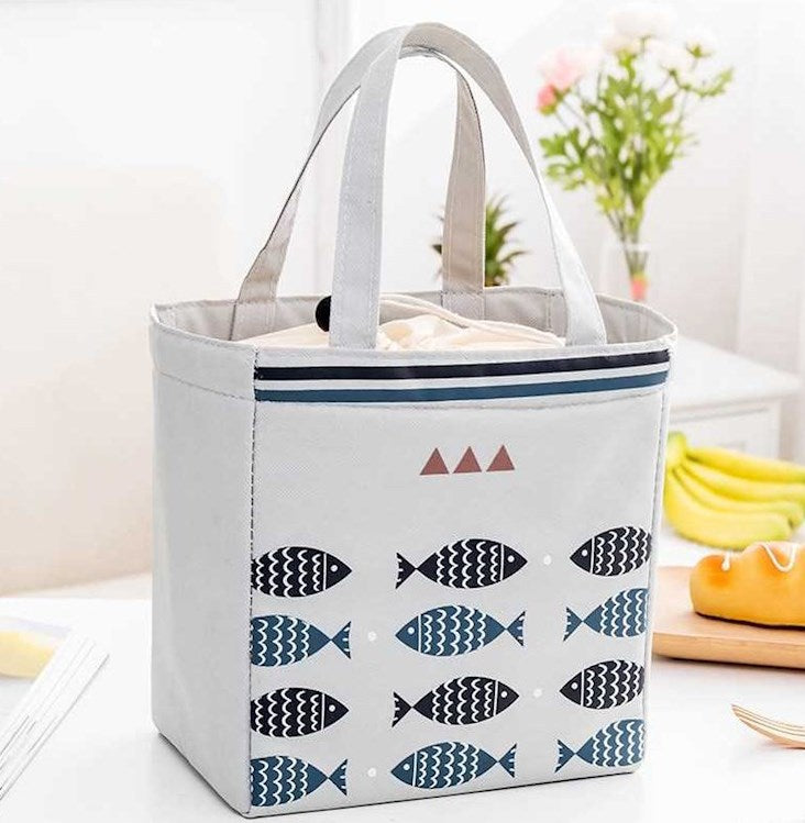 Insulated Lunch Bag – Thermal Storage Bag for Picnic, Work & Travel (Blue & Grey)