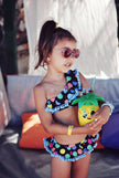 Baby Girls Polka Dot Tankini Swimsuit Set – Nylon Two-Piece Swimwear for Kids Ages 2–7