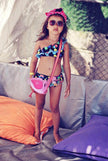 Baby Girls Polka Dot Tankini Swimsuit Set – Nylon Two-Piece Swimwear for Kids Ages 2–7