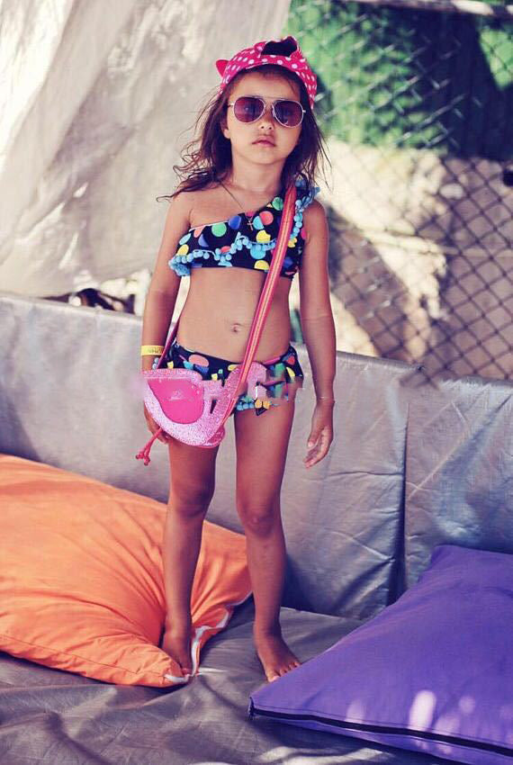 Baby Girls Polka Dot Tankini Swimsuit Set – Nylon Two-Piece Swimwear for Kids Ages 2–7
