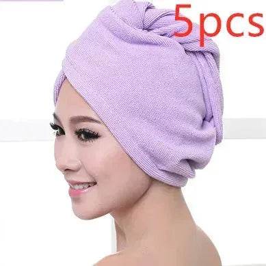 Women's Microfiber Hair Dryer Cap Absorbent Hair Towel.