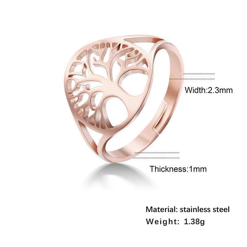 Retro Hollow Design Tree Of Life Dress Ring Unisex