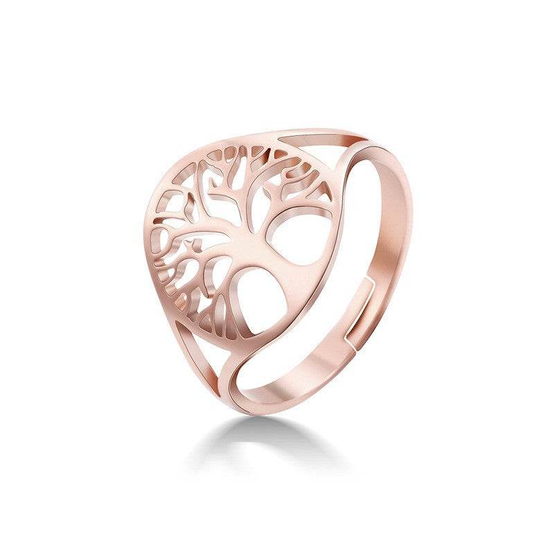 Retro Hollow Design Tree Of Life Dress Ring Unisex