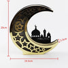 Wooden Eid Mubarak Mirror Golden Moon Castle craft Hollow Letters with LED Lights decor Ornaments