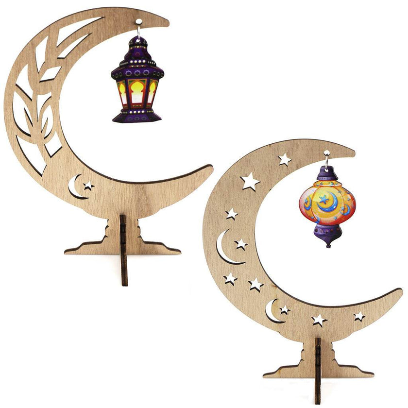 Ramadan Festival Kulbang Moon Painted Lantern Table Decoration Crafts Ornaments