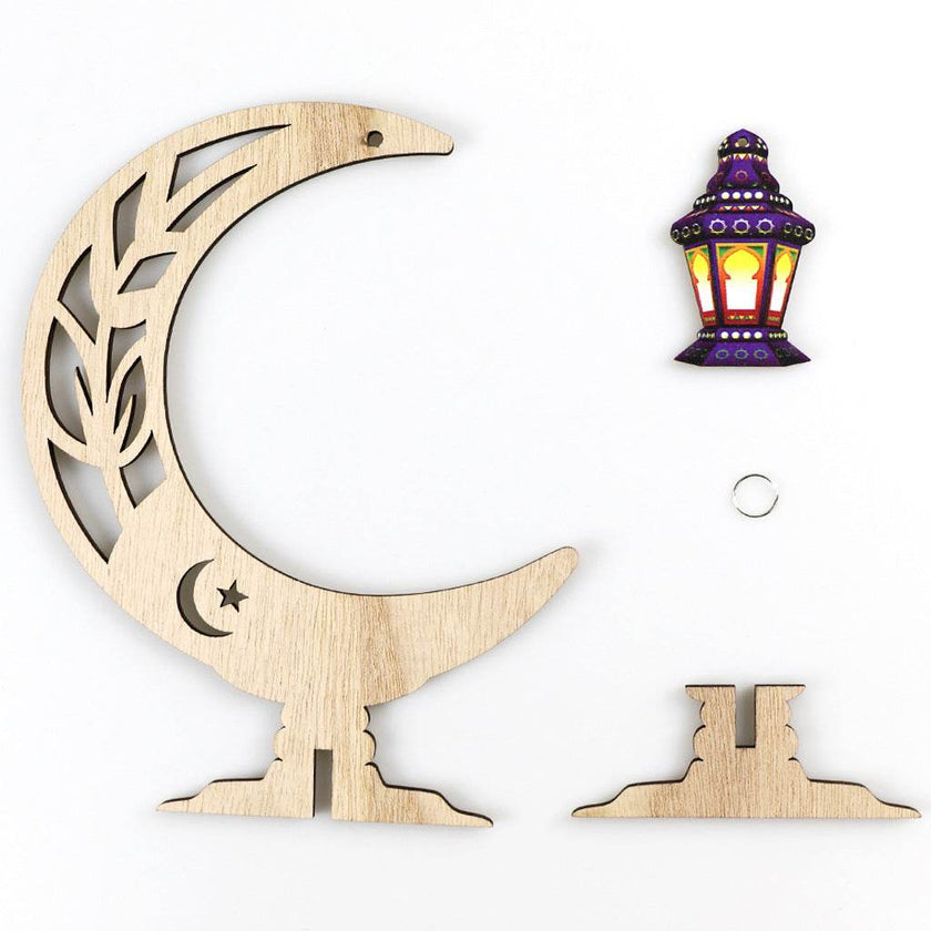 Ramadan Festival Kulbang Moon Painted Lantern Table Decoration Crafts Ornaments