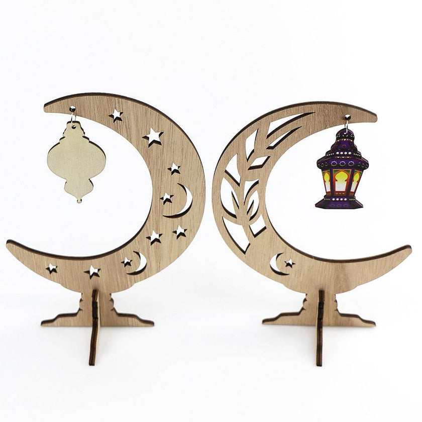 Ramadan Festival Kulbang Moon Painted Lantern Table Decoration Crafts Ornaments