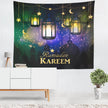 Colorful Lantern Living Room Bedroom Ramadan Tapestry Eid Mubarak Wall Carpet Mural